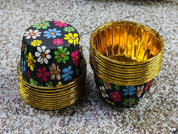 Printed Foil Paper Cake Baking Cups  - Delight 4, 50 Pcs Pack