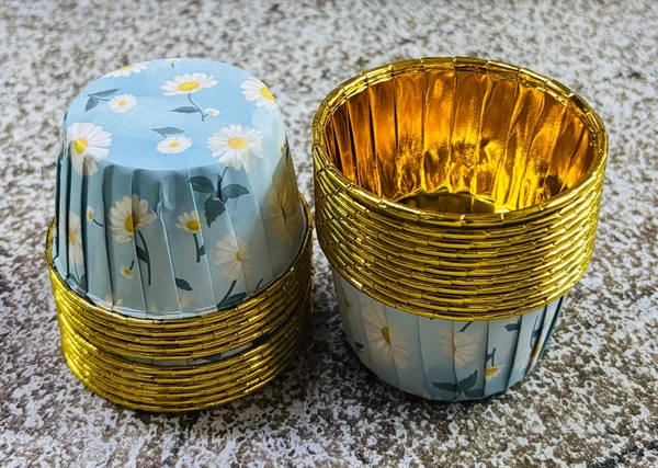 Printed Foil Paper Cake Baking Cups  - Delight 5, 50 Pcs Pack