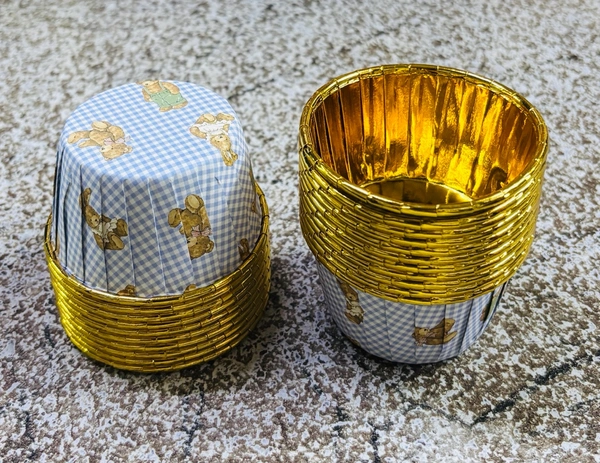 Printed Foil Paper Cake Baking Cups  - Delight 8, 50 Pcs Pack