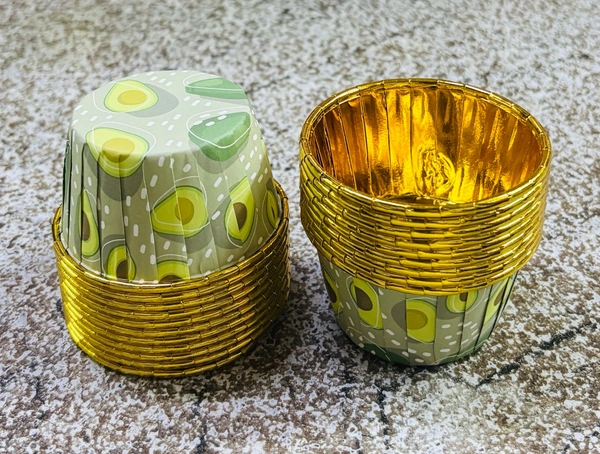 Printed Foil Paper Cake Baking Cups  - Delight 9, 50 Pcs Pack