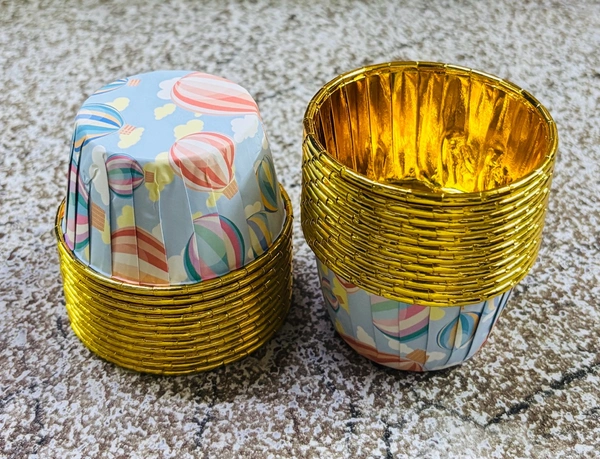Printed Foil Paper Cake Baking Cups  - Delight 10, 50 Pcs Pack
