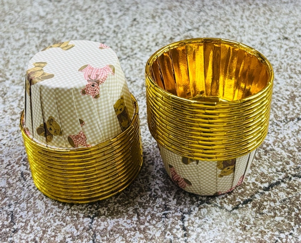Printed Foil Paper Cake Baking Cups  - Delight 12, 50 Pcs Pack