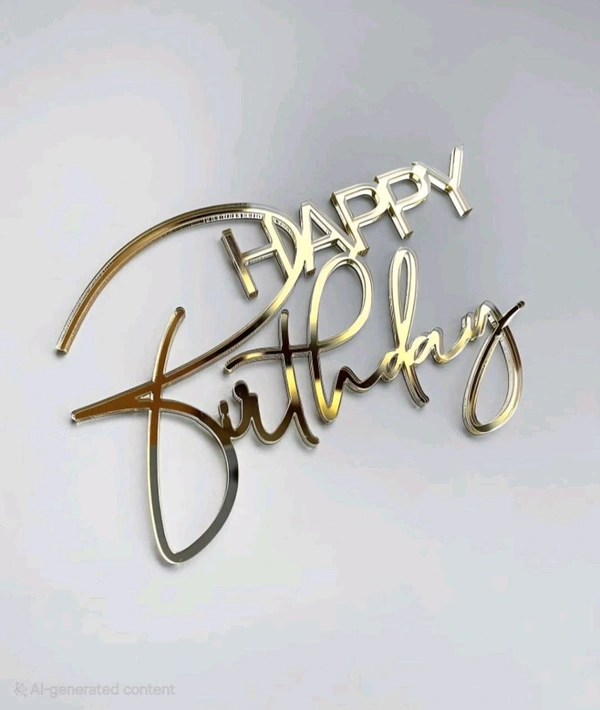 Acrylic Cut Out - Delight 50, Gold, 4 Inches