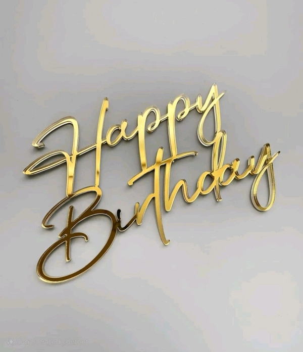 Acrylic Cut Out - Delight 53, Gold, 4 Inches