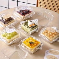 PVC Transparent Square Bento Box  - 10 Pcs Pack
