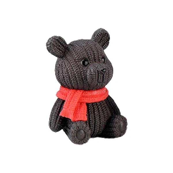 Miniature Teddy With Red Scarf  - 1 Pc