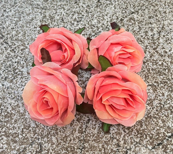 New Artificial Rose Flower  - Delight 1, 4 Pcs Pack
