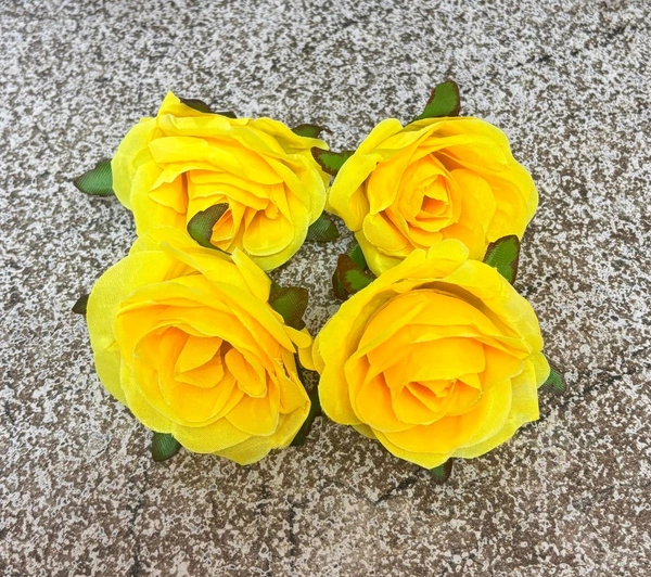 New Artificial Rose Flower  - Delight 3, 4 Pcs Pack