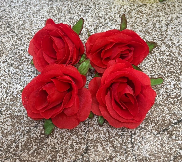New Artificial Rose Flower  - Delight 4, 4 Pcs Pack
