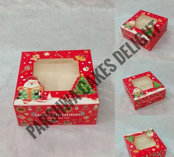 Christmas Cake Box - 10 Pcs Pack, 7*7*3
