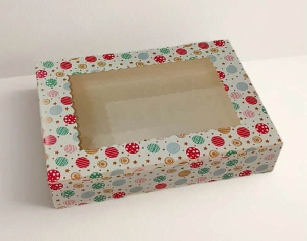 Christmas Brownie Box - 10 Pcs Pack, 6 Brownie 8.5*6*1.75", Delight 3 PolkaDot