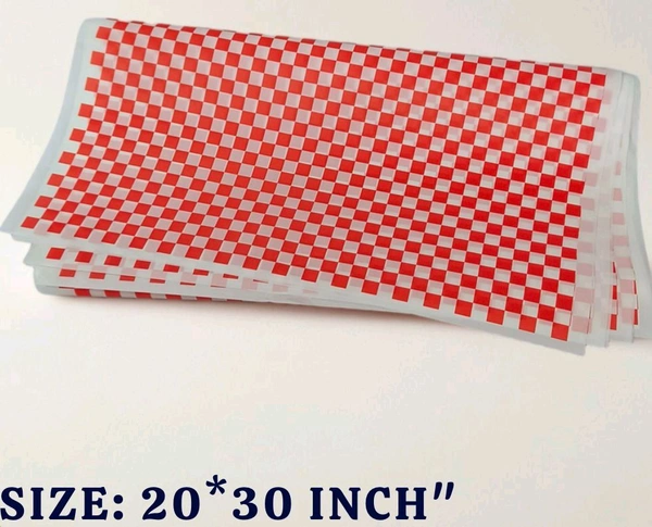 Xmas Butter Paper - 20*30 Inches, 5 Pcs, Red Checks