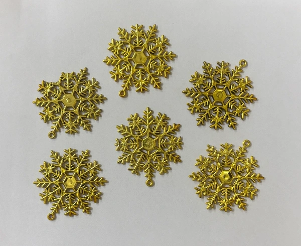 Snowflake Topper - 6 Pcs Pack, Gold