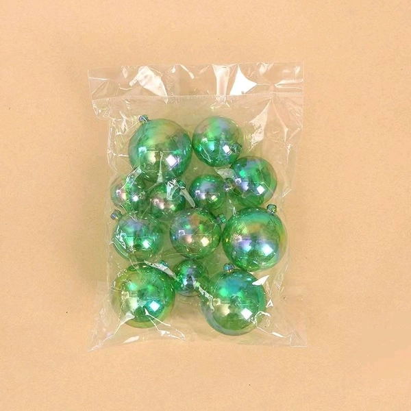 Transparent Crystal Ball - Green, 12 Pcs Pack