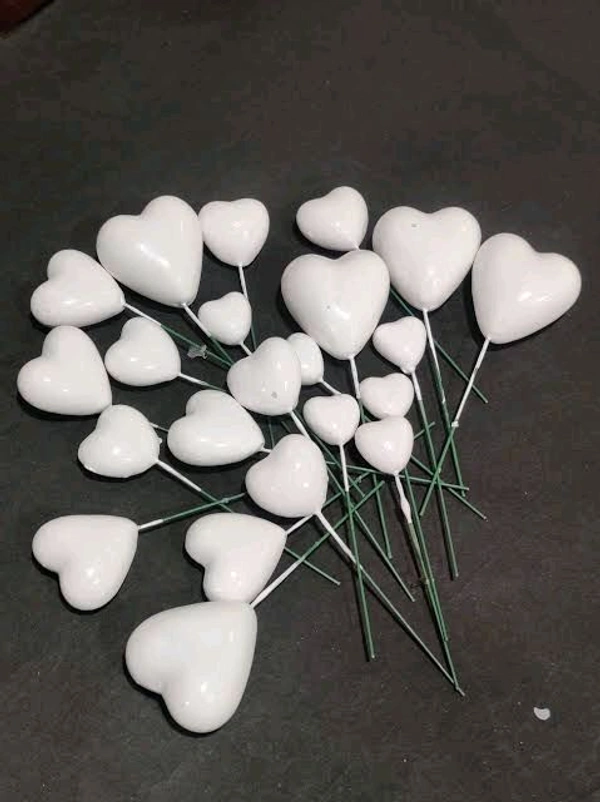 Heart Faux Balls - White, 20 Pcs Pack