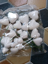 Heart Faux Balls - White, 20 Pcs Pack