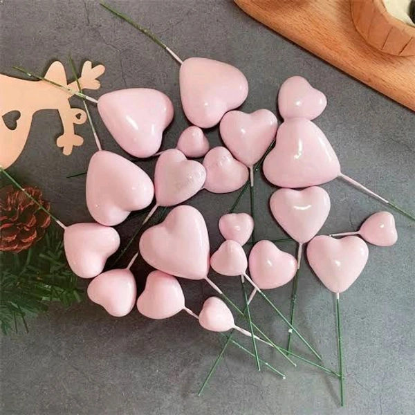 Heart Faux Balls - Peach, 20 Pcs Pack