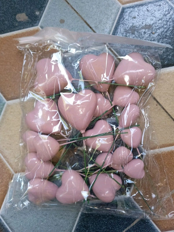 Heart Faux Balls - Peach, 20 Pcs Pack