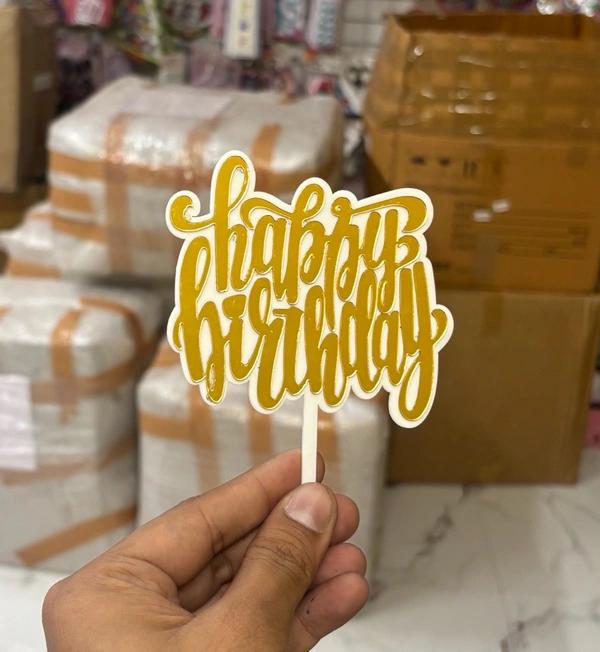 Double Acrylic Cake Topper - 5 Inch, 1 Pc, Delight 6