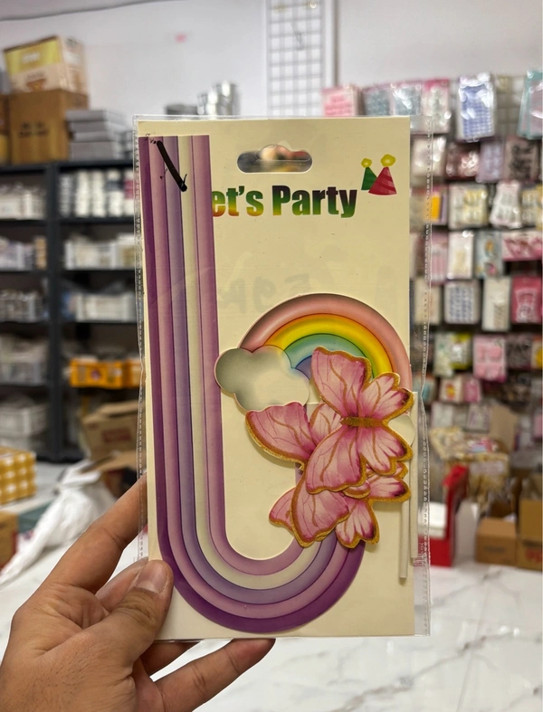 Paper Rainbow Topper Set With Butterflies - 1 Pkt, Delight 1