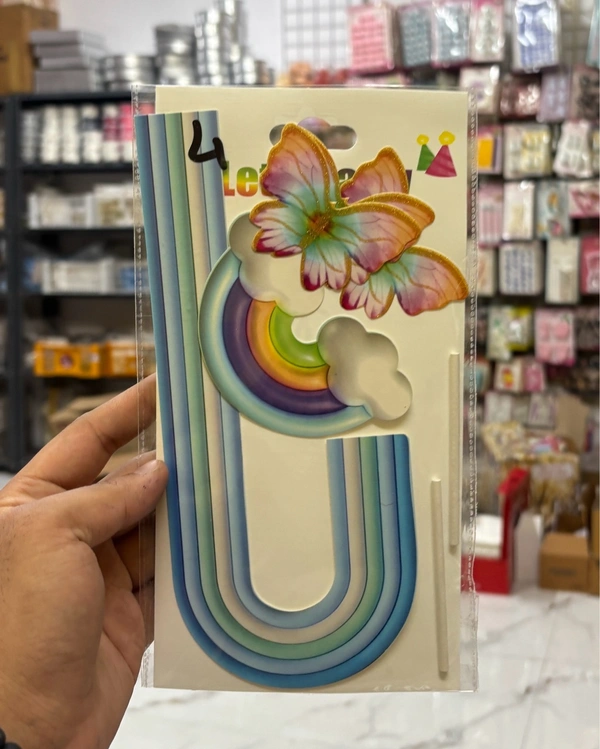 Paper Rainbow Topper Set With Butterflies - 1 Pkt, Delight 4