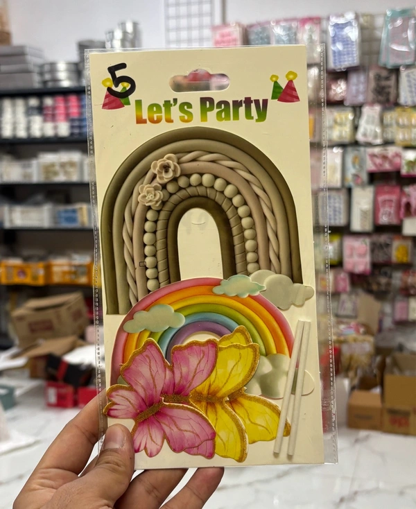 Paper Rainbow Topper Set With Butterflies - 1 Pkt, Delight 5