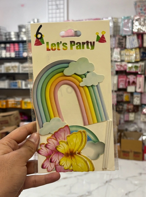 Paper Rainbow Topper Set With Butterflies - 1 Pkt, Delight 6