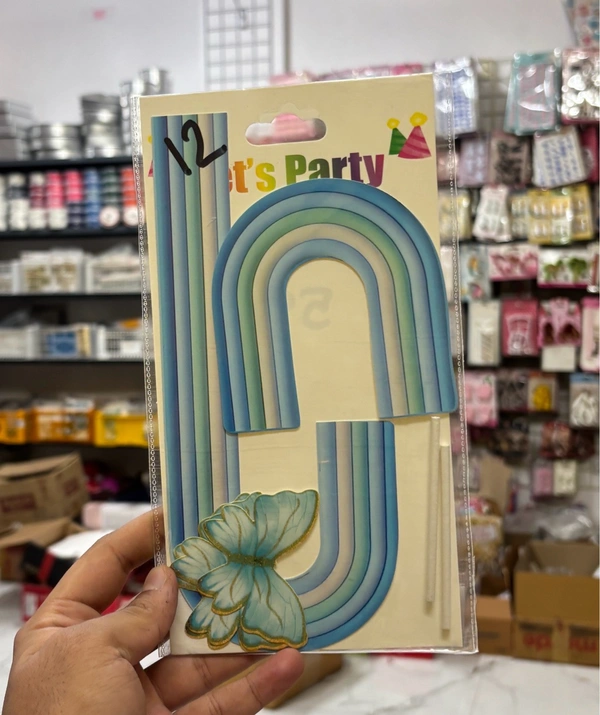 Paper Rainbow Topper Set With Butterflies - 1 Pkt, Delight 12