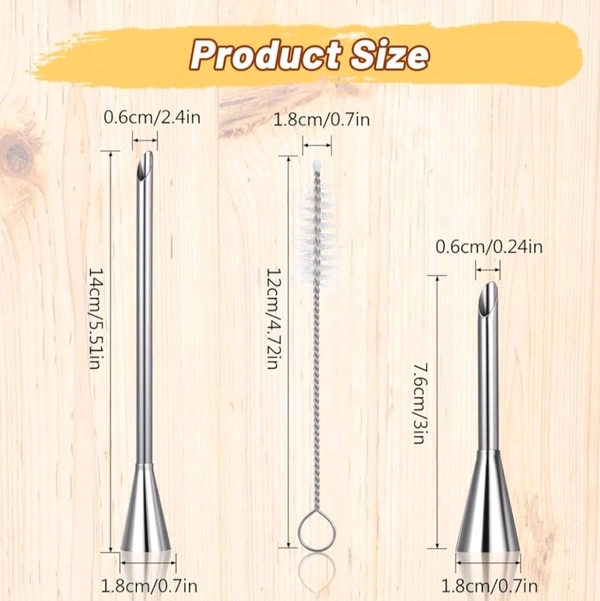 Filling Nozzle Puff Special Nozzle Set Pastry Tips Cupcake Cake Decorating - 3 Pcs