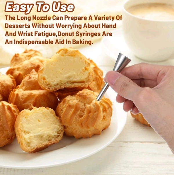 Filling Nozzle Puff Special Nozzle Set Pastry Tips Cupcake Cake Decorating - 3 Pcs