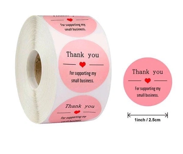 Thank You Sticker Roll - 1 Inch, 500 Pcs, G01