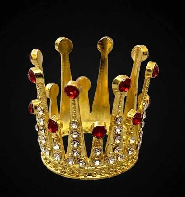 Colourful Mini Metal Cake Crown - Red, 1 Pc