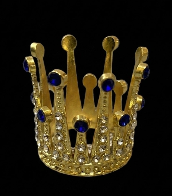 Colourful Mini Metal Cake Crown - Blue, 1 Pc