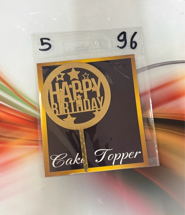 Acrylic 4 inch Cake Topper - 4 Inch, Gold, T5