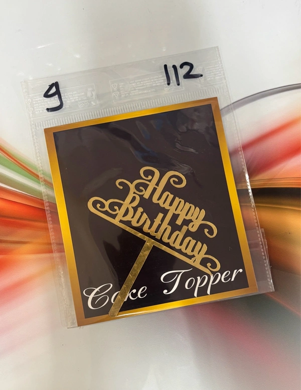Acrylic 4 inch Cake Topper - 4 Inch, Gold, T9
