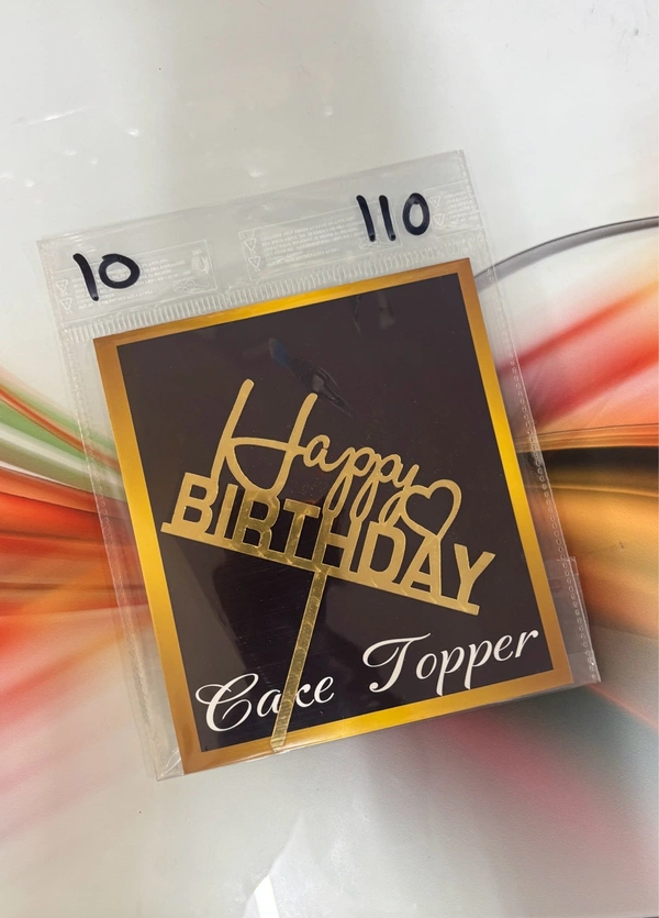 Acrylic 4 inch Cake Topper - 4 Inch, Gold, T10