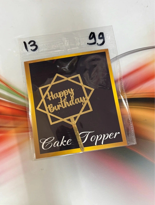 Acrylic 4 inch Cake Topper - 4 Inch, Gold, T13