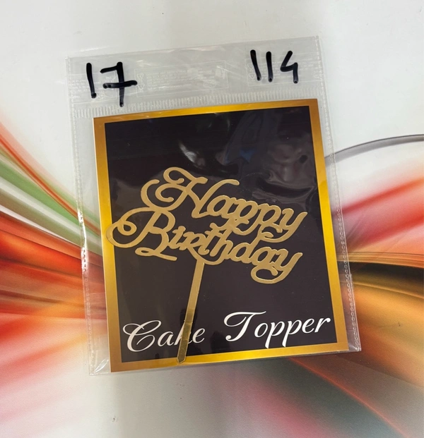 Acrylic 4 inch Cake Topper - 4 Inch, Gold, T17