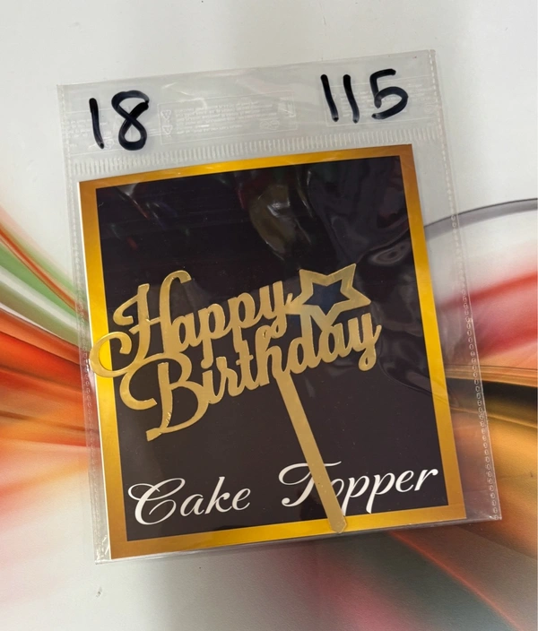 Acrylic 4 inch Cake Topper - 4 Inch, Gold, T18