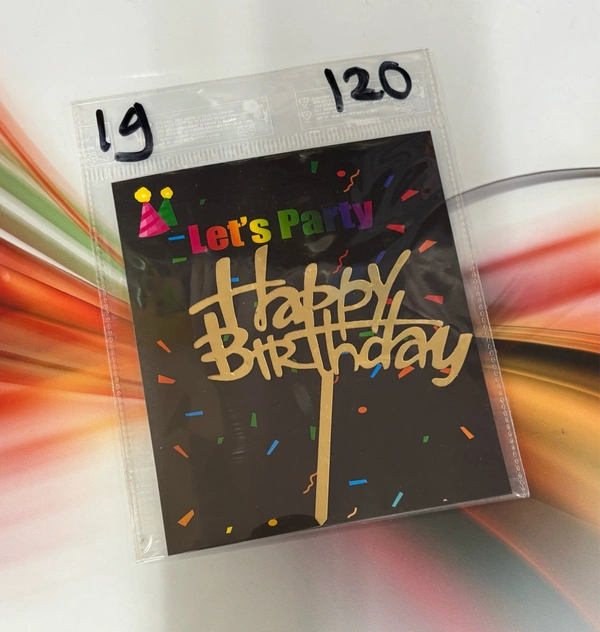 Acrylic 4 inch Cake Topper - 4 Inch, Gold, T19