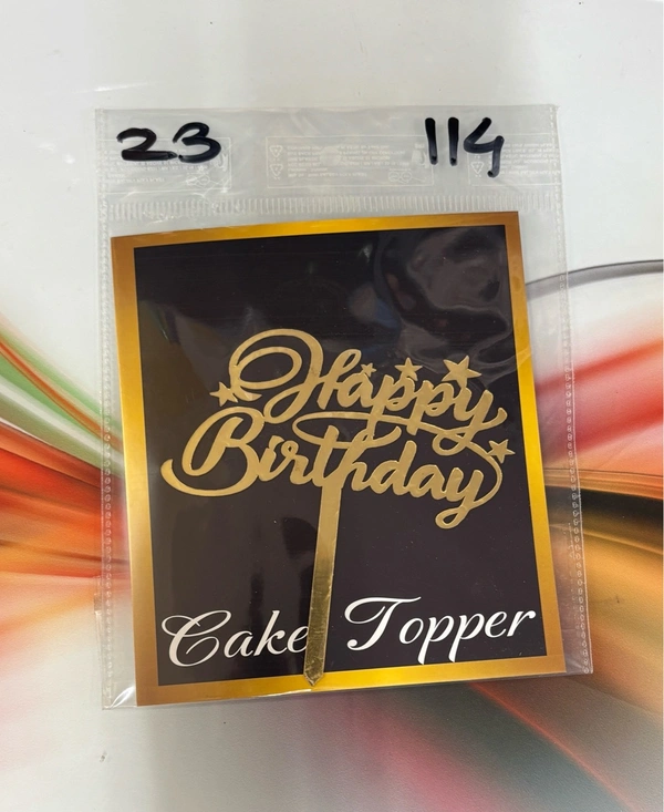 Acrylic 4 inch Cake Topper - 4 Inch, Gold, T23