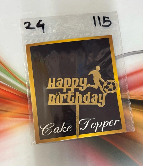 Acrylic 4 inch Cake Topper - 4 Inch, Gold, T24
