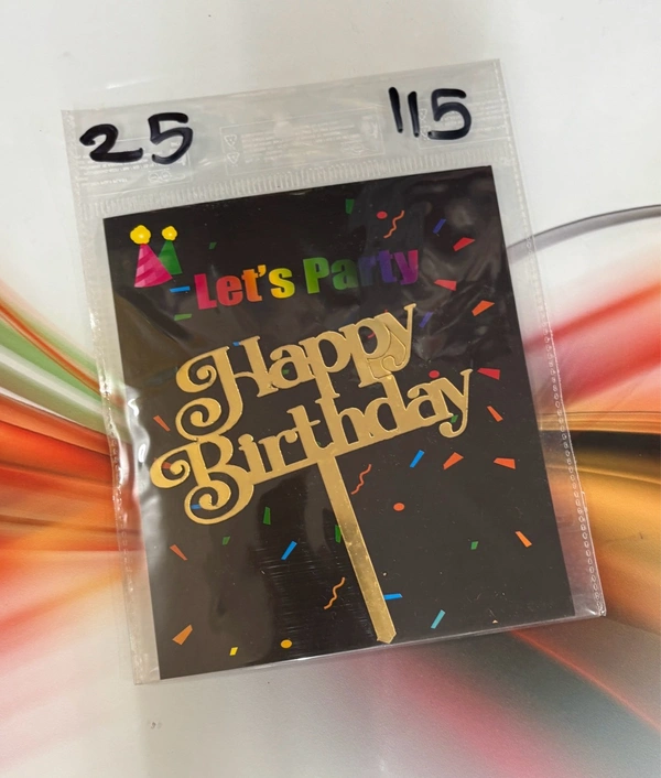 Acrylic 4 inch Cake Topper - 4 Inch, Gold, T25