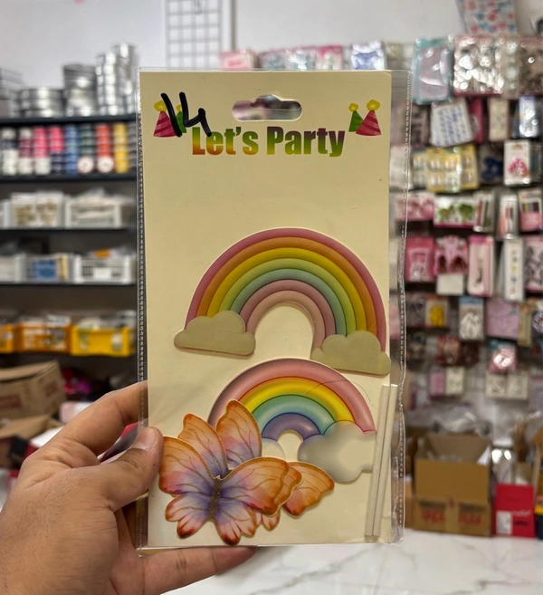 Paper Rainbow Topper Set With Butterflies - 1 Pkt, Delight 14