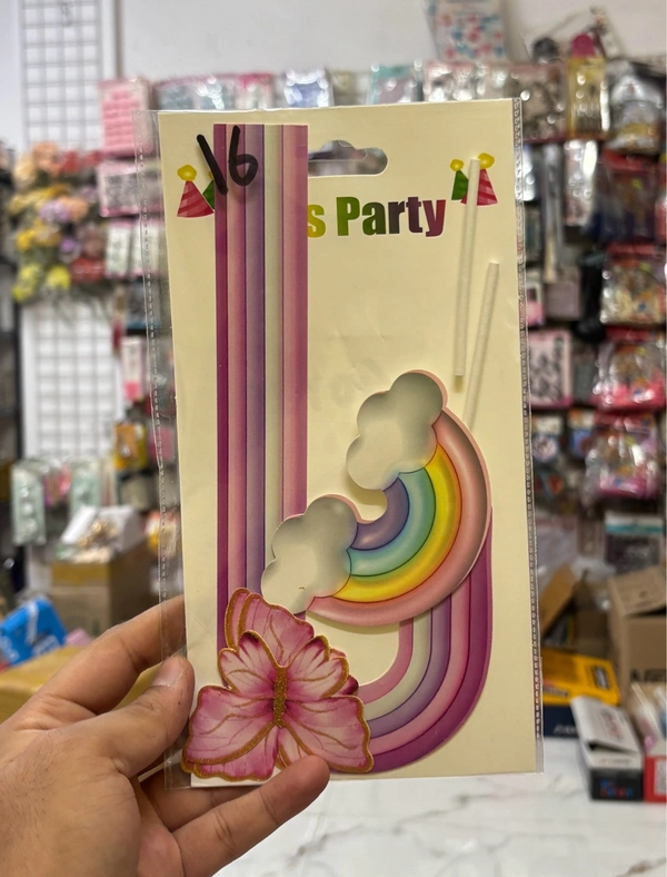 Paper Rainbow Topper Set With Butterflies - 1 Pkt, Delight 16