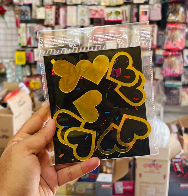 Acrylic Double Heart Cut Out - Gold