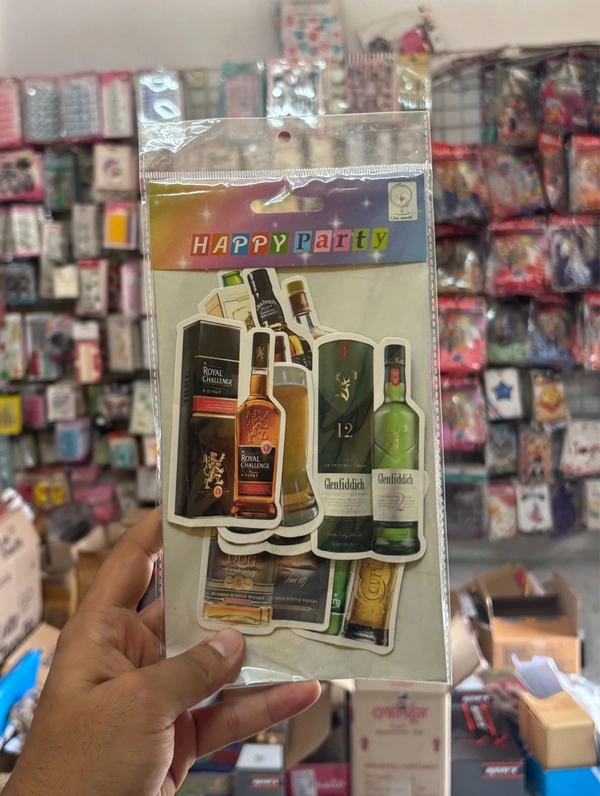 10 Pcs Paper Theme Cut Outs - Alcohol Bottle