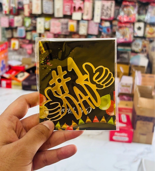 Fathers Day Acrylic Cut Out - 4 Inch, Gold, D1