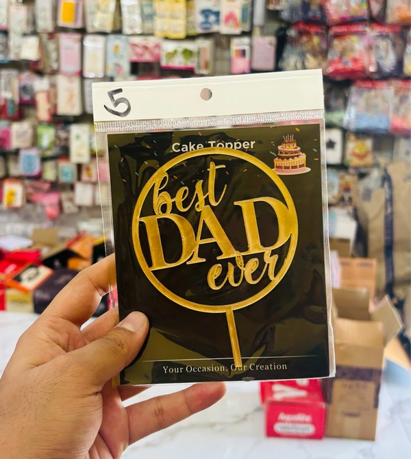 Fathers Day Acrylic Cut Out - 4 Inch, Gold, D5