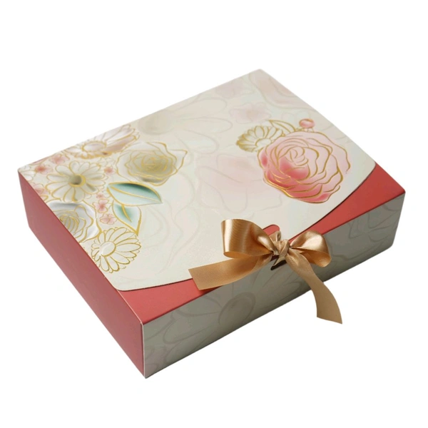 Ribbon Hamper Box - 9*7*3 Inches, 10 Pcs Pack, BK94-CM Champagne Meadows